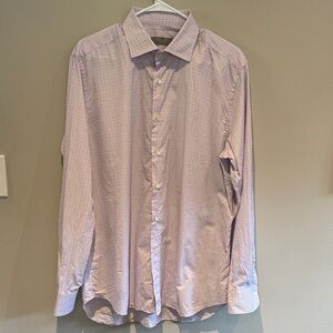 Canali Pink and White Dress Shirt